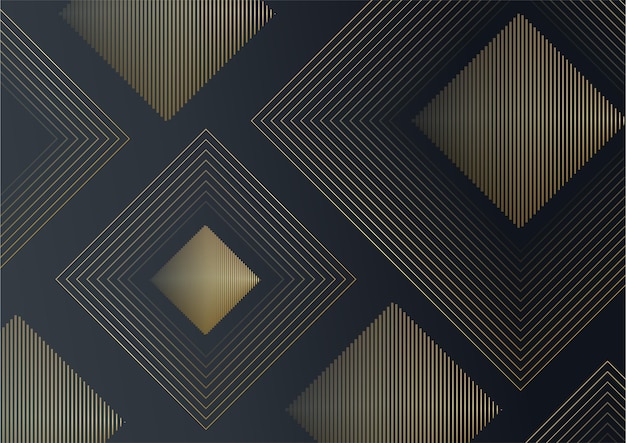 Vector abstract luxurious black background with golden line. elegant modern background with copy space. you can use for cover brochure template, poster, banner web, print ad, etc.