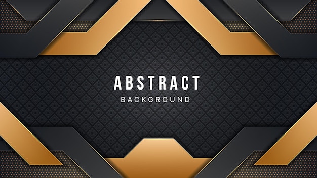 Abstract luxury background dark golden geometric elements