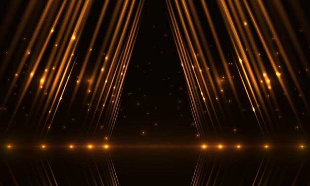 Abstract luxury background with golden light rays Abstract scene concept design