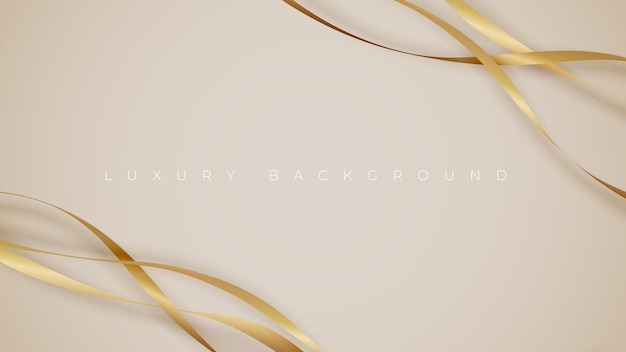 Vector abstract luxury background with golden ribbon elements