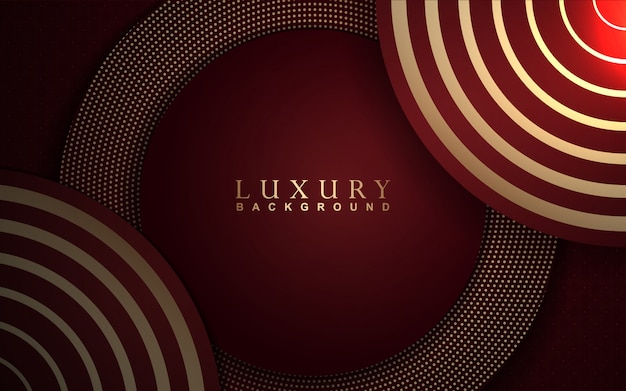 Vector abstract luxury background with red and golden light decoration