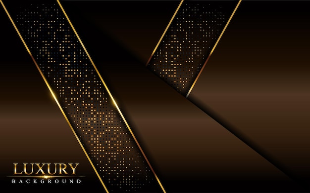 Abstract Luxury Dark Brown Background Combined with Golden Element Graphic Design Element