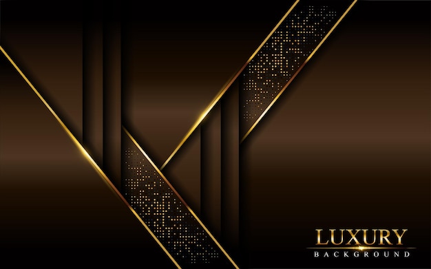 Abstract Luxury Dark Brown Background Combined with Golden Element Graphic Design Element