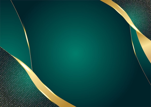 Vector abstract luxury dark green overlap layer with golden line. luxury and elegant background. abstract template design. design for presentation, banner, cover, business card