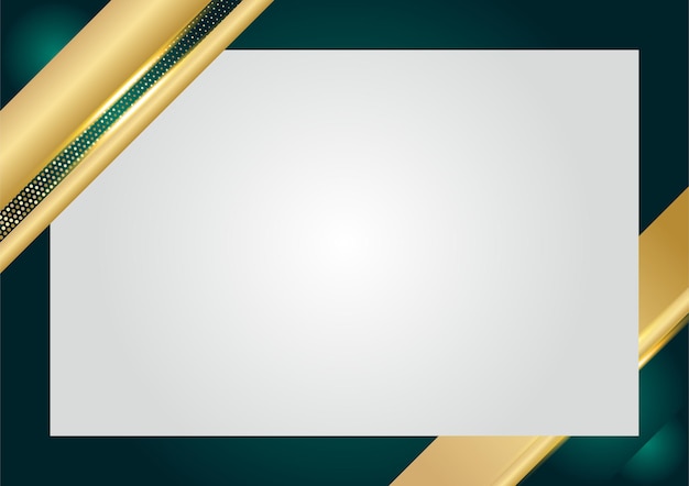 Premium Vector | Abstract luxury dark green overlap layer with golden line  on silver background. luxury and elegant background. abstract template  design. design for presentation, banner, cover, business card