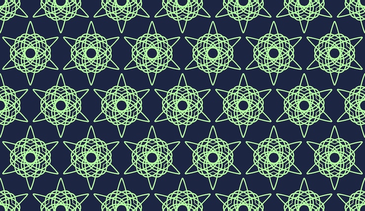 Vector abstract luxury elegant green and navy floral seamless pattern