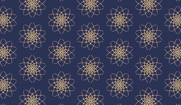 Abstract luxury elegant white and dark blue floral seamless pattern