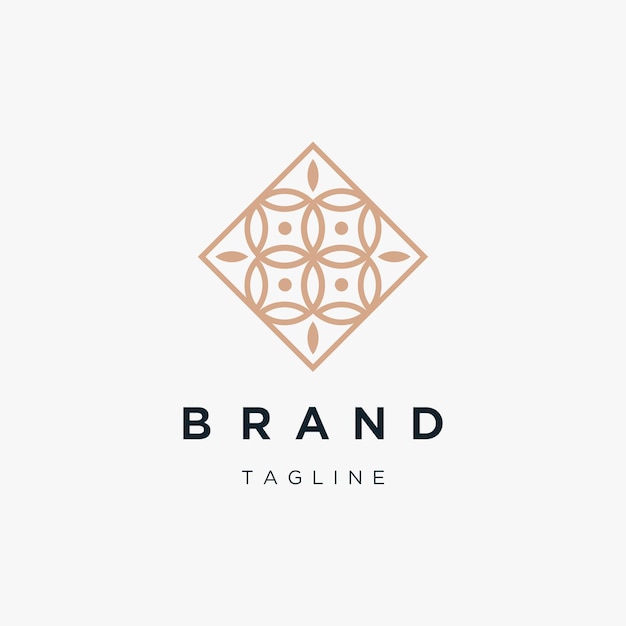 Vector abstract luxury flower ornament logo