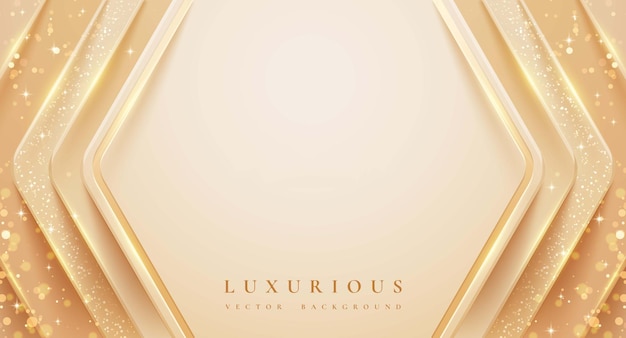 abstract luxury geometric background with cream gold color