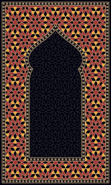 Vector abstract luxury geometric prayer rug sj074