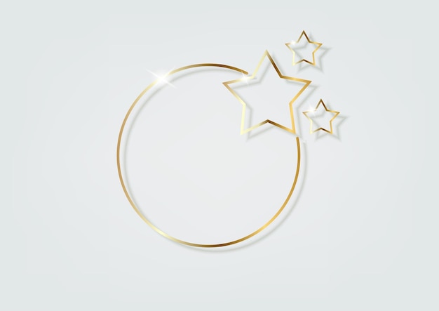 Abstract luxury gold ring with stars