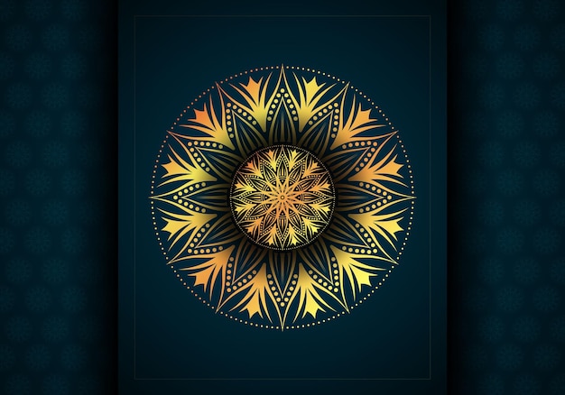 Abstract and luxury golden light mandala background template design