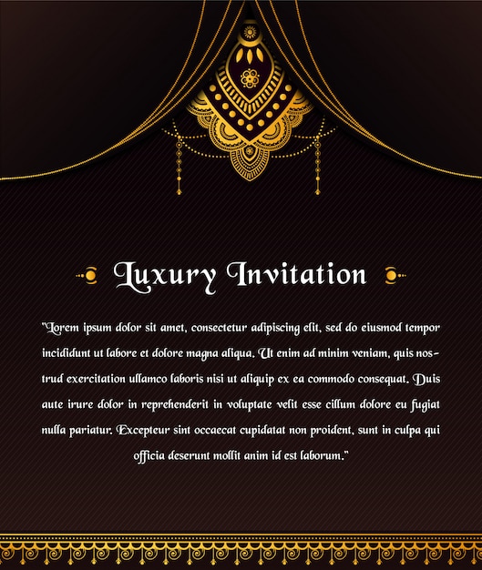 Abstract luxury invitation template with ornamental mandala design