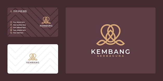 Abstract luxury lotus logo design and business card