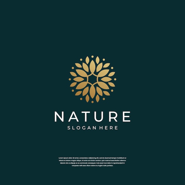 Vector abstract luxury ornament flower logo design inspiration