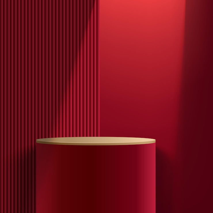 Vector abstract luxury stand pedestal podium 3d cylinder design minimal studio showroom concept