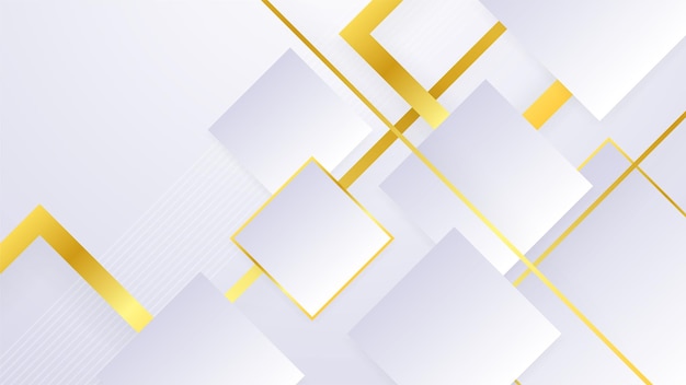 Abstract luxury white and gold shapes background