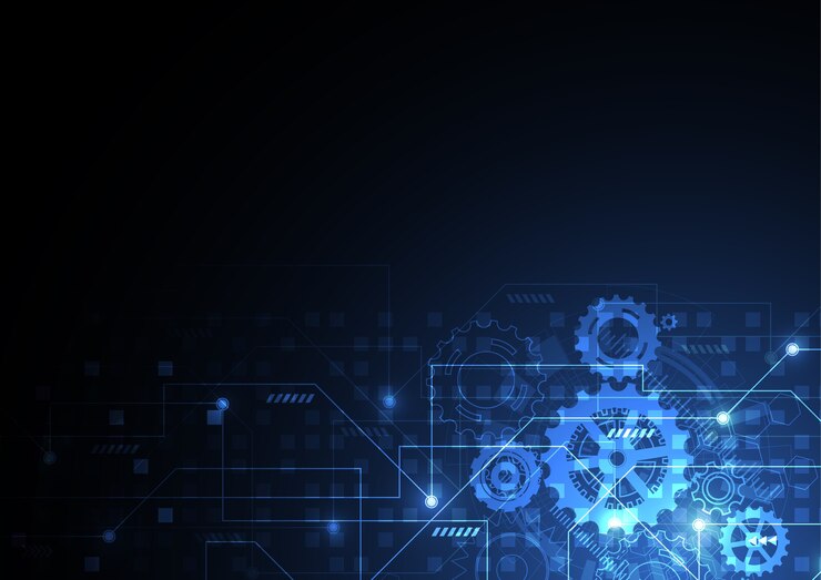 Vector abstract machine background with technology