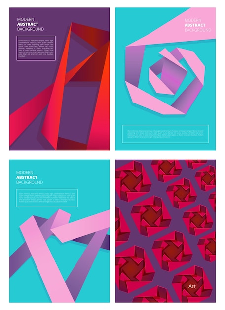 Abstract magazine covers modern colored shapes gradient forms geometry design vector background with place for text geometric pattern on magazine layout catalog illustration