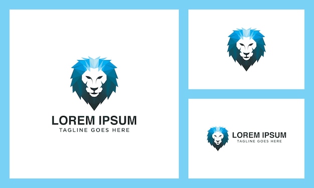 abstract male lion head logo