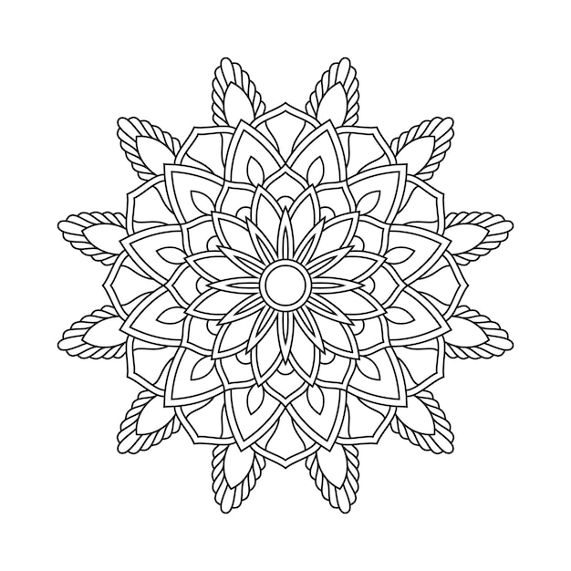 Illustrazione di libro astratta della pagina di coloritura di arabesque della mandala. maglietta . sfondo di carta da parati floreale