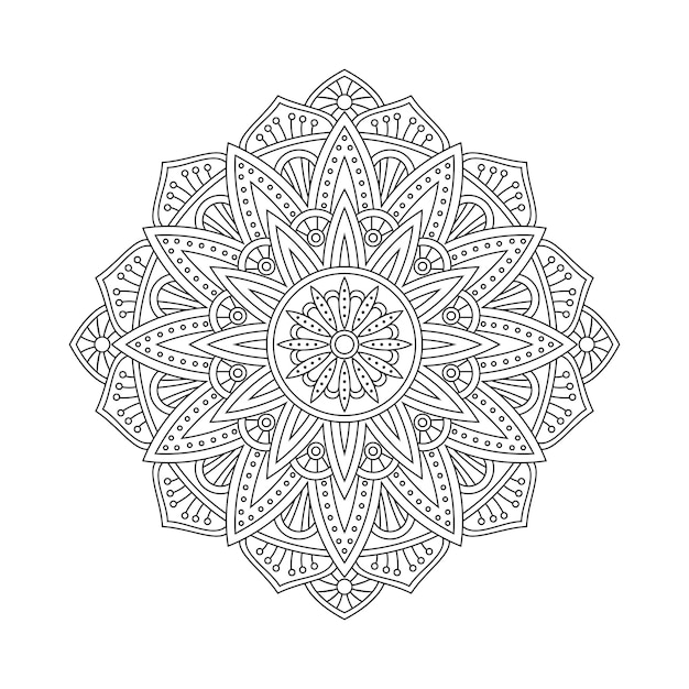 Abstract mandala arabesque coloring page book illustration. t-shirt . floral wallpaper background