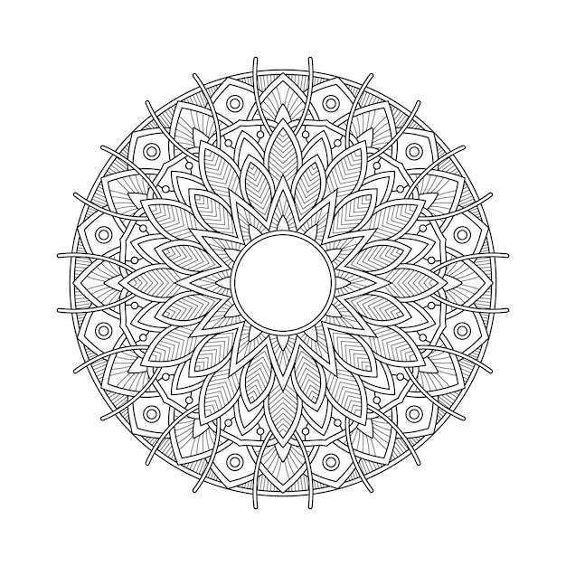 Abstract mandala arabesque coloring page book illustration. t-shirt . floral wallpaper background