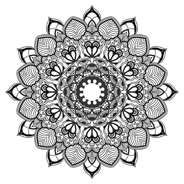 Vettore abstract mandala arabesco pagina da colorare libro illustrazione maglietta carta da parati floreale sfondo