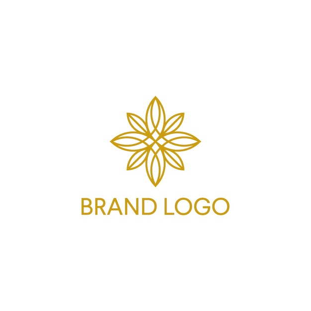 抽象的な曼荼羅の花のロゴアイコンベクトルデザイン。エレガントなプレミアム飾りベクトルロゴタイプシンボル
