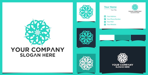 Abstract mandala flower vectordesign elegant premium ornament vector logotype  and business card