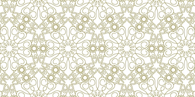 Abstract mandala golden line pattern ethnic background