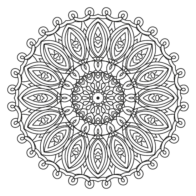 Abstract mandala pattern coloring page book for adults