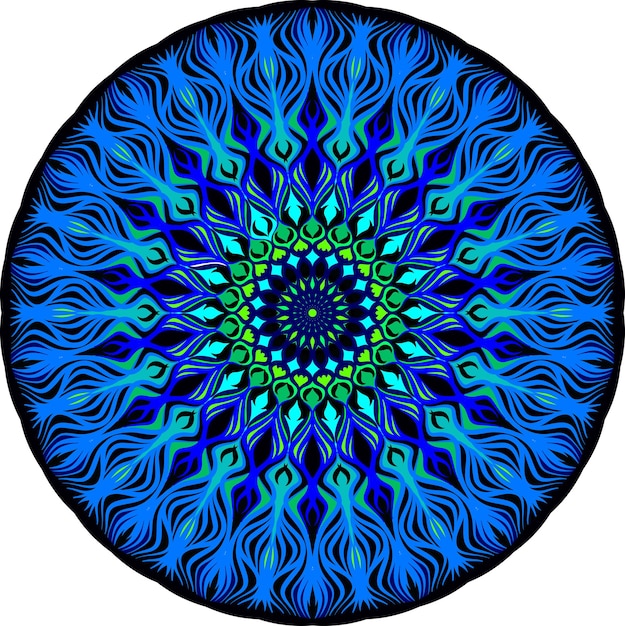 Abstract mandala shape Spirograph decorative element for design