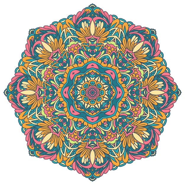 Abstract Mandala vintage indian textile ethnic seamless pattern ornamental Arabesque medallion design