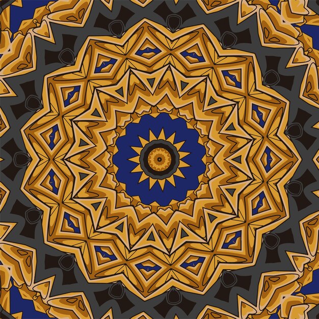 Вектор Абстрактная мандала винтажная индийская ткань этническая бесшовный фон орнамент