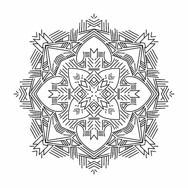 Abstract Mandala Zwart-wit patroon voor kleurboek voor volwassenen