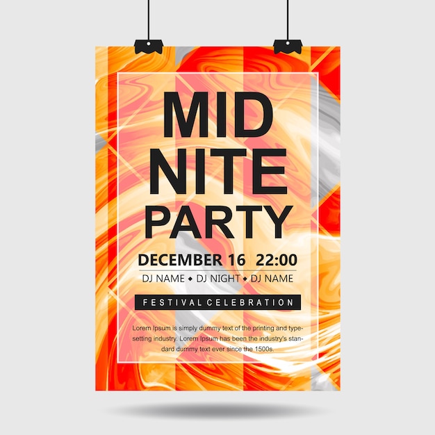 Abstract marble party posters designs