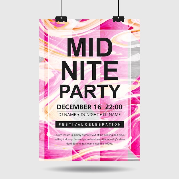 Abstract marble party posters designs