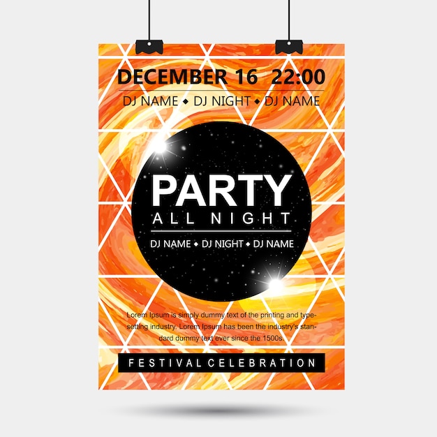 Vector abstract marble party posters designs