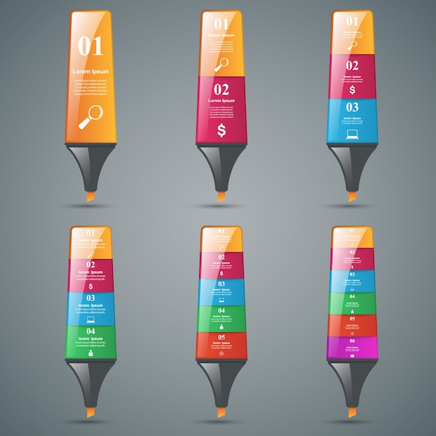 Abstract marker drawing 3d infographics