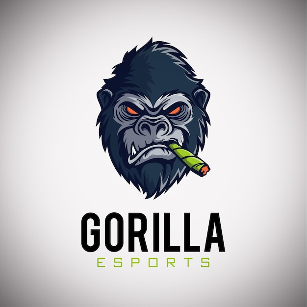 Vector abstract mascot gorilla esports free logo