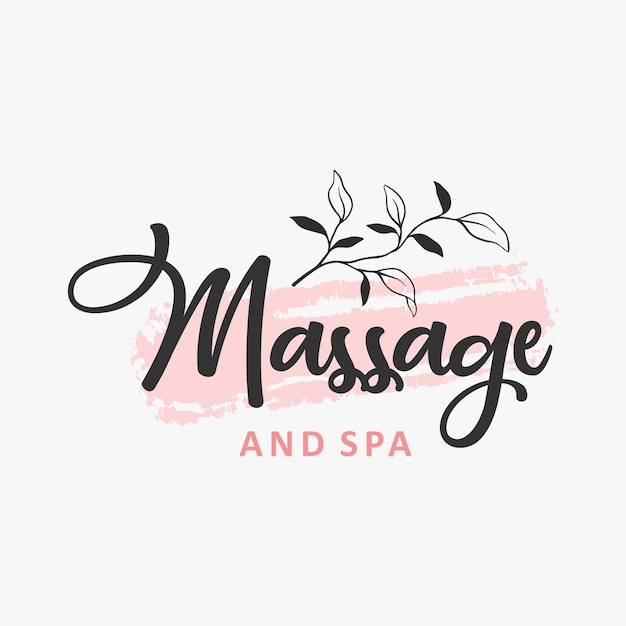 Abstract massage and flower logo minimal illustration