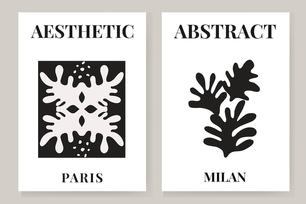 Абстрактное искусство матисса набор эстетического современного искусства минималистского искусства иллюстрация вектор плакат
