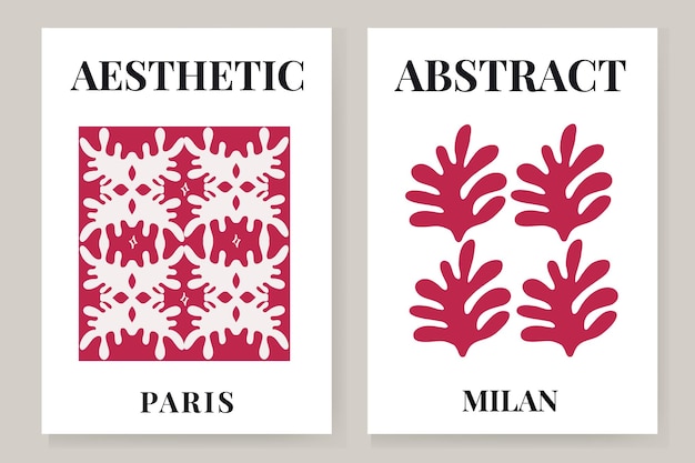 Abstract Matisse Art Set Aesthetic Modern Art Minimalist Art Illustration Vector