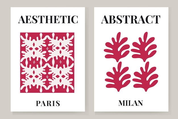 Abstract matisse art set arte moderna estetica arte minimalista illustrazione vettore