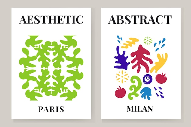 Abstract matisse art set arte moderna estetica arte minimalista illustrazione