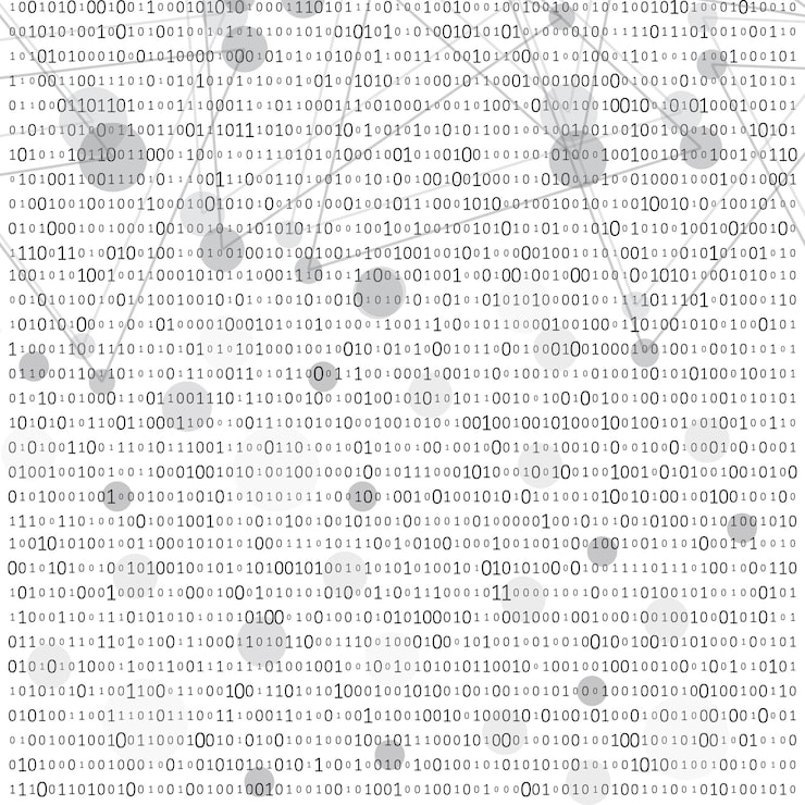 Vector abstract matrix background binary computer code coding hacker concept vector background illustration