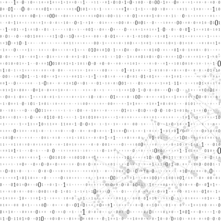 Vector abstract matrix background binary computer code coding hacker concept vector background illustration