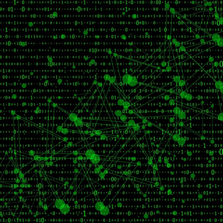 Vector abstract matrix background binary computer code coding hacker concept vector background illustration