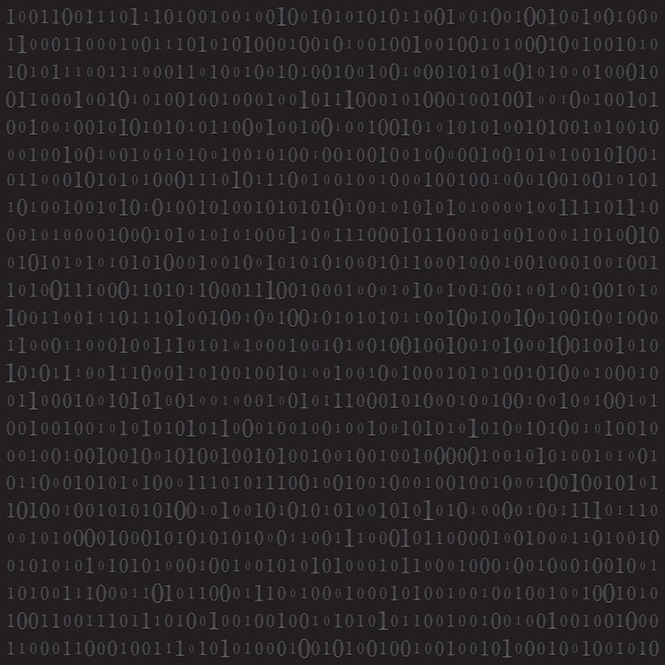 Vector 抽象矩阵背景二进制计算机代码编码黑客概念矢量背景插图